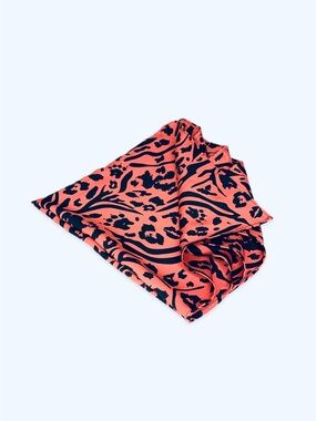 NWT SILKLETTE Kelly 100% Fine Silk Kerchief Scarf ORANGE/BLACK